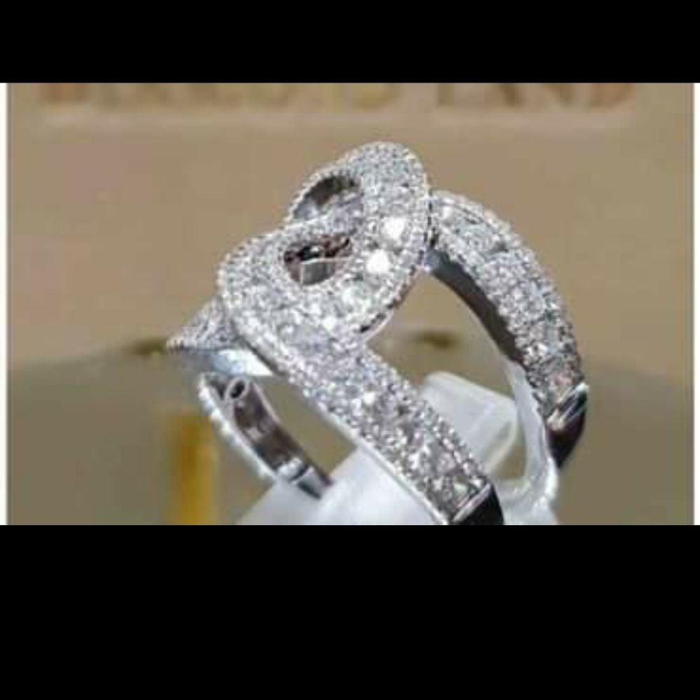 COPY - Cz and sterling silver right hand ring